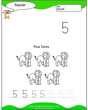 okul öncesi 1 sayısı çizgi çalışması